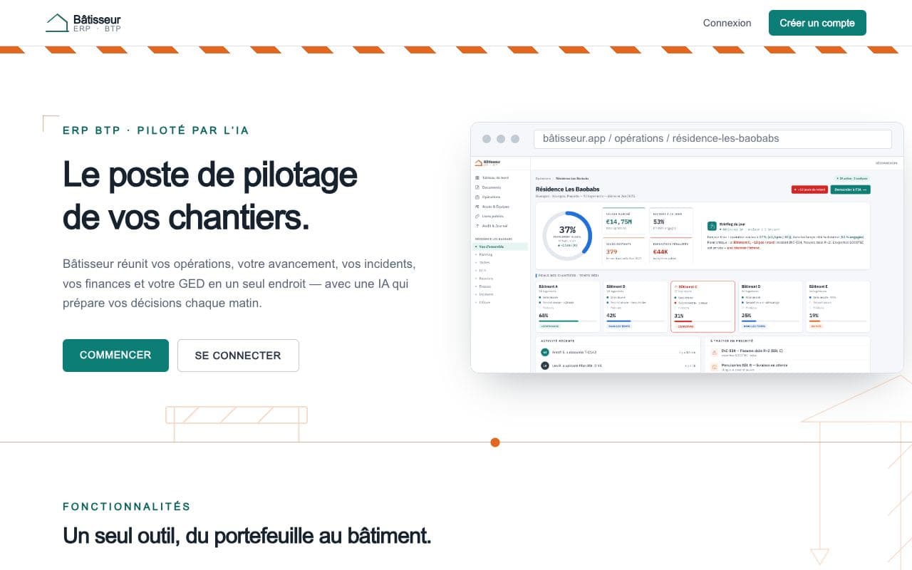 Preview of the Etiary · Bâtisseur website